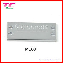 Branded Metal Logo Plate with Brushed Chrome Finish